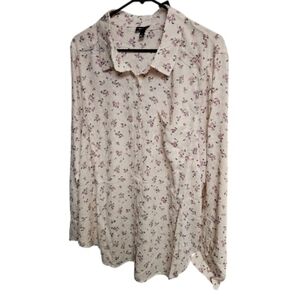 Torrid Cream and Pink Floral Shirt Lissie Style